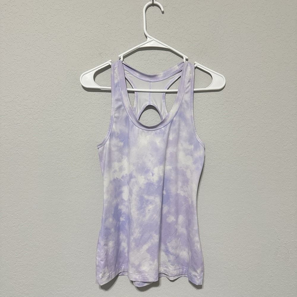 Athleta Nitro Racerback Tank Top Purple Tie Die Shirt Women's XS Activewear Gym